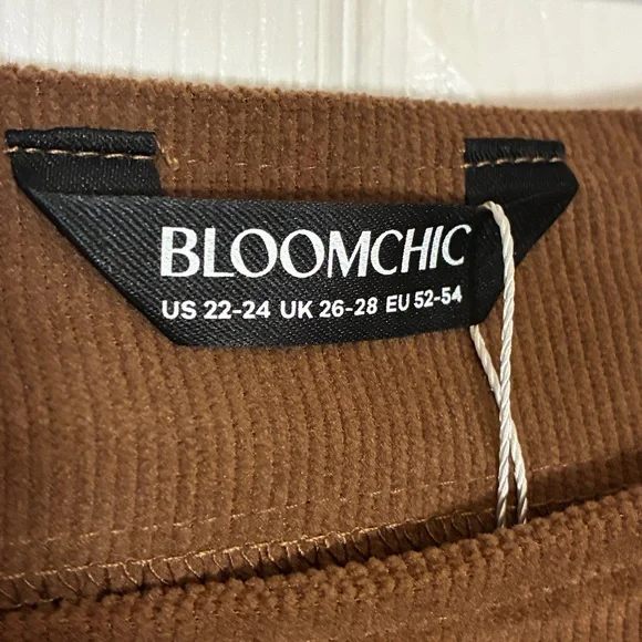 NWT BloomChic Brown Corduroy Patched Pocket Button Detail Dress | Plus 22–24 - Picture 6 of 9